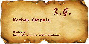 Kochan Gergely névjegykártya